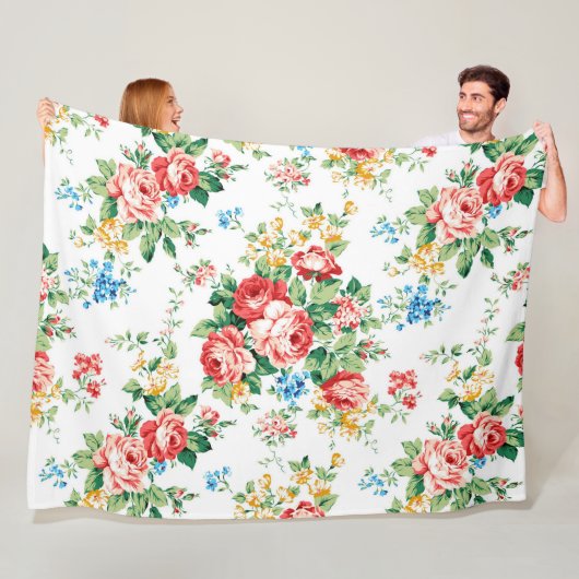 Elegantes Muster mit Rose Design Element Fleecedecke (Beispiel)