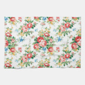 Elegantes Muster mit Rose Design Element Geschirrtuch (Horizontal)