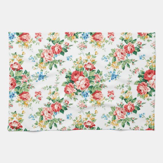 Elegantes Muster mit Rose Design Element Geschirrtuch (Horizontal)