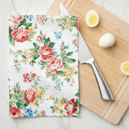 Elegantes Muster mit Rose Design Element Geschirrtuch (Viertel Falte)