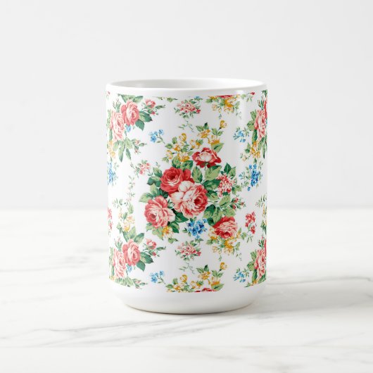 Elegantes Muster mit Rose Design Element Kaffeetasse (Mittel)