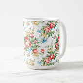 Elegantes Muster mit Rose Design Element Kaffeetasse (VorderseiteRechts)