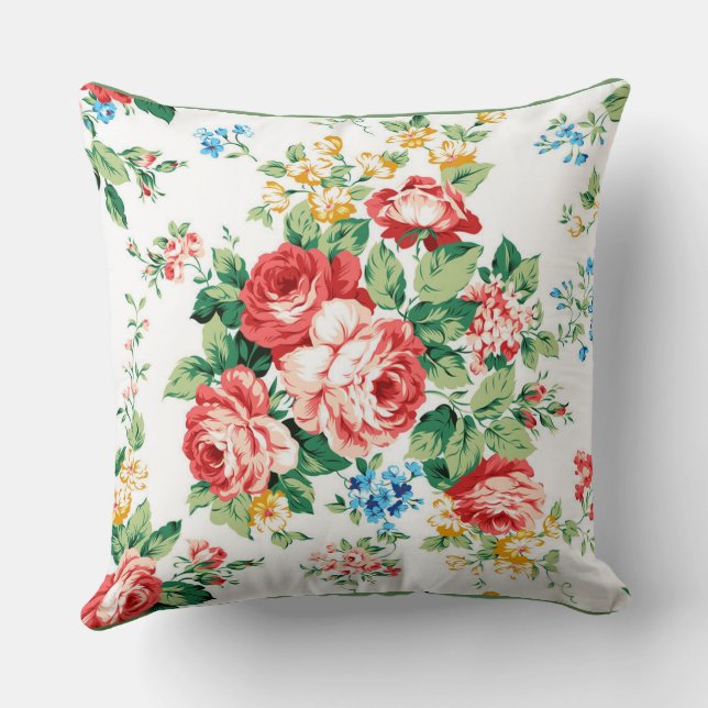 Elegantes Muster mit Rose Design Element Kissen (Rückseite)