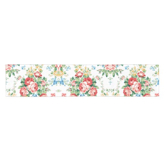 Elegantes Muster mit Rose Design Element Kurzer Tischläufer (Horizontal)