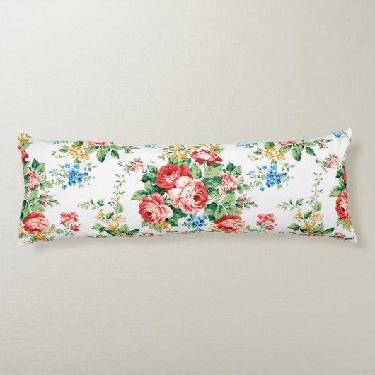 Elegantes Muster mit Rose Design Element Seitenschläferkissen (Rückseite)