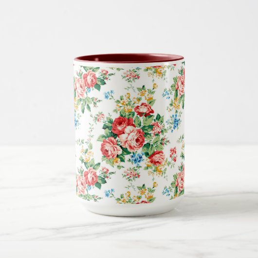 Elegantes Muster mit Rose Design Element Tasse (Zentrum)