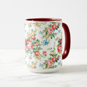 Elegantes Muster mit Rose Design Element Tasse (VorderseiteRechts)