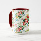 Elegantes Muster mit Rose Design Element Tasse (Vorderseite Links)