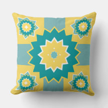 Elegantes Muster moderne, gelb-blau-weiße Chic-Mut