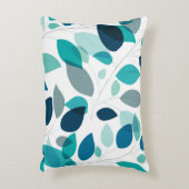 Elegantes Muster moderner blauer und grüner Blätte Dekokissen (Vorderseite(Vertikal))