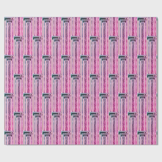 Elegantes Muster moderner rosa geometrischer Strei Geschenkpapier (Flach)
