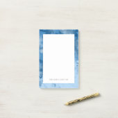 Elegantes Muster Moderner Sterne Klassischer Blaue Post-it Klebezettel (Auf Schreibtisch)