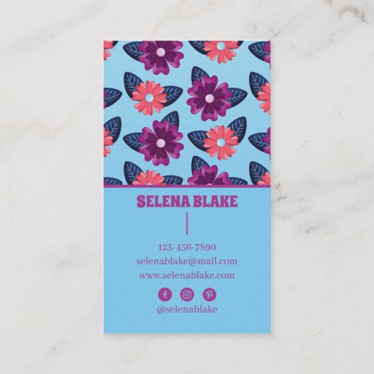 Elegantes Muster | Modernes Vertikal Visitenkarte (Rückseite)