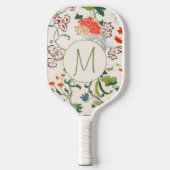 Elegantes Muster Monogramm Pickleball Schläger (Vorderseite)
