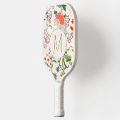 Elegantes Muster Monogramm Pickleball Schläger (Links)