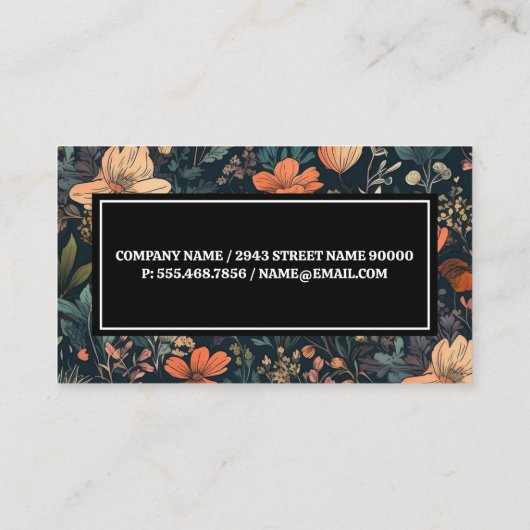 Elegantes Muster | Monogramm Visitenkarte (Rückseite)