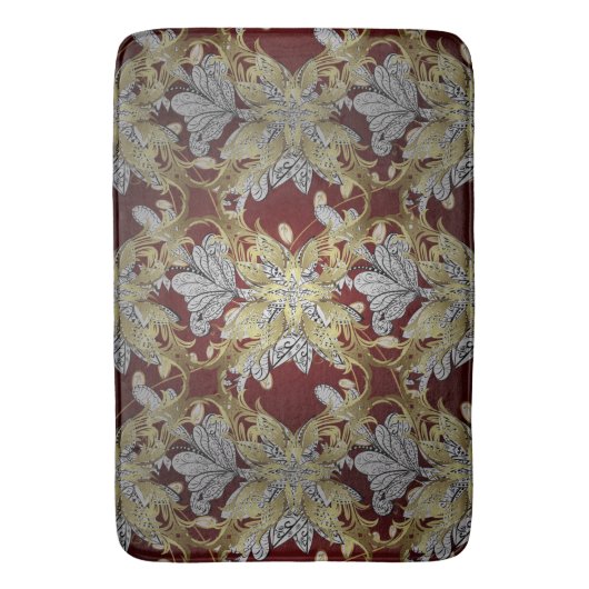 Elegantes Muster neutrale Farben Gold-Element Badematte (Vorderseite Vertikal)