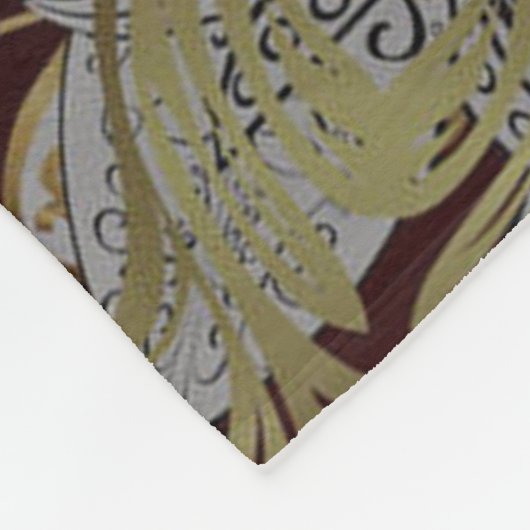 Elegantes Muster neutrale Farben Gold-Element Fleecedecke (Ecke)