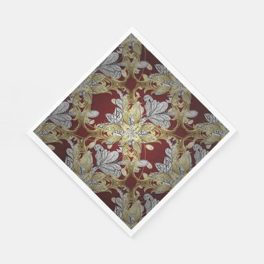 Elegantes Muster neutrale Farben Gold-Element Serviette (Ecke)