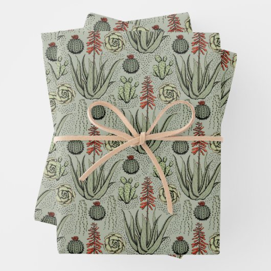 Elegantes Muster, Orange und Weiße Blume Blumenmus Geschenkpapier Set (Beispiel)