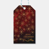 Elegantes Muster RED GOLD Frohe Weihnachten Geschenkanhänger (Vorderseite)