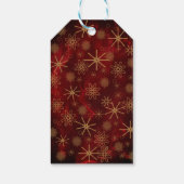 Elegantes Muster RED GOLD Frohe Weihnachten Geschenkanhänger (Rückseite)