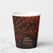 Elegantes Muster RED GOLD Frohe Weihnachten Pappbecher (Vorderseite)