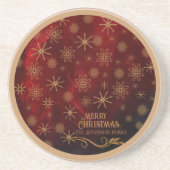 Elegantes Muster RED GOLD Getränkeuntersetzer (Vorne)