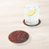 Elegantes Muster RED GOLD Getränkeuntersetzer (Seite)