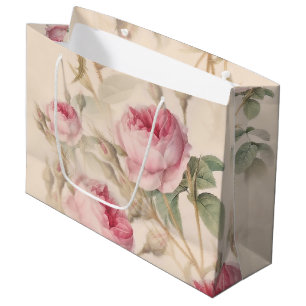 Elegantes Muster rosa Rosen Große Geschenktüte