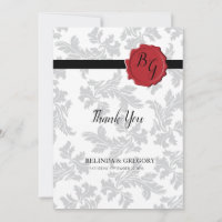 Elegantes Muster & Siegel Hochzeit Dankeschön Kart