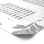 Elegantes Muster & Siegel Hochzeitsdiagramm Poster (Ecke)