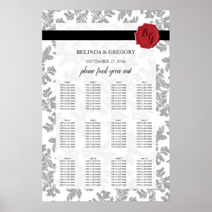 Elegantes Muster & Siegel Hochzeitsdiagramm Poster