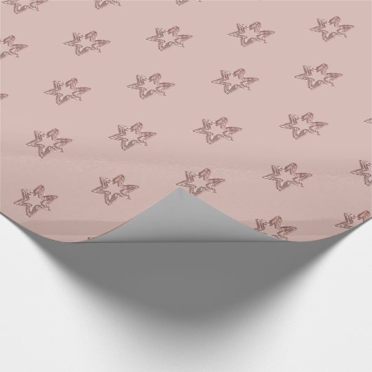 Elegantes Muster Soft Pink Weihnachtsstars Geschenkpapier (Ecke)