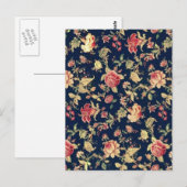 Elegantes Muster Vintager Rose Postkarte (Vorne/Hinten)