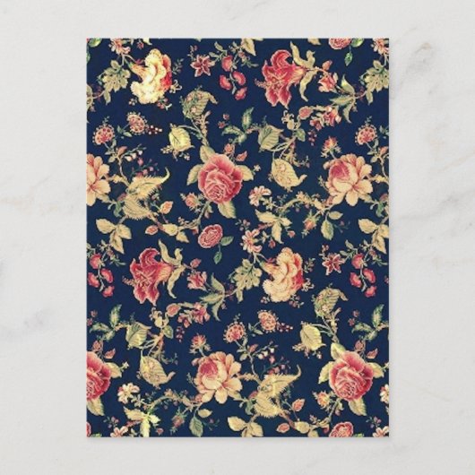 Elegantes Muster Vintager Rose Postkarte (Vorderseite)