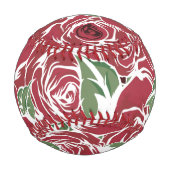 Elegantes Muster Vintager Rose - Rot und Grün Baseball (Rückseite)