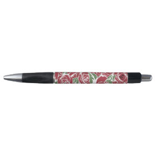 Elegantes Muster Vintager Rose - Rot und Grün Kugelschreiber