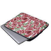 Elegantes Muster Vintager Rose - Rot und Grün Laptopschutzhülle (Vorne Knopf)