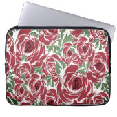 Elegantes Muster Vintager Rose - Rot und Grün Laptopschutzhülle (Vorderseite)