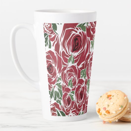 Elegantes Muster Vintager Rose - Rot und Grün Milchtasse (Beispiel)