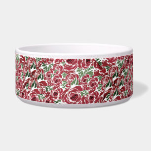 Elegantes Muster Vintager Rose - Rot und Grün Napf