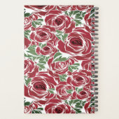 Elegantes Muster Vintager Rose - Rot und Grün Planer (Rückseite)