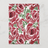 Elegantes Muster Vintager Rose - Rot und Grün