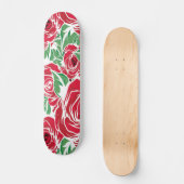 Elegantes Muster Vintager Rose - Rot und Grün Skateboard (Vorderseite)