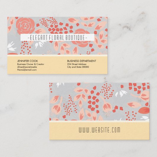 Elegantes Muster Visitenkarte (Vorne/Hinten)