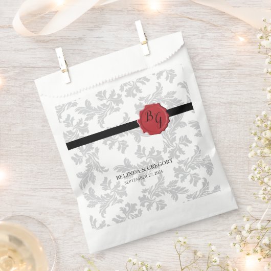 Elegantes Muster & Wachs Siegel Hochzeit Geschenktütchen (Ausgeschnitten)