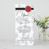 Elegantes Muster & Wachs Siegel Hochzeit Menükarte (Stehend Vorderseite)