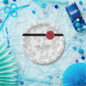 Elegantes Muster & Wachs Siegel Hochzeit Pappteller (Party)