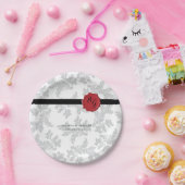 Elegantes Muster & Wachs Siegel Hochzeit Pappteller (Party)